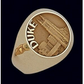 Corporate 14K Gold Men's Ring w/ Round Face